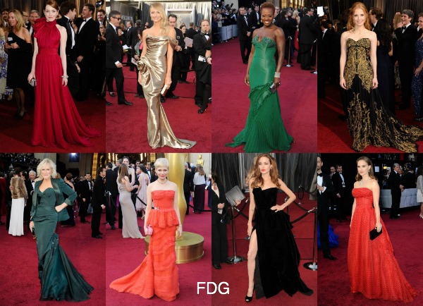 Academy Awards red carpet fashion